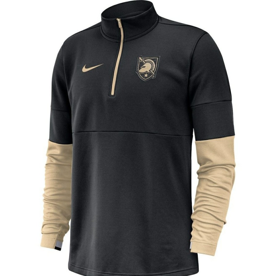 Men'S Clothing * | Brand New Men'S Nike Army Knights Coaches Quarter-Zip Performance Jacket Black