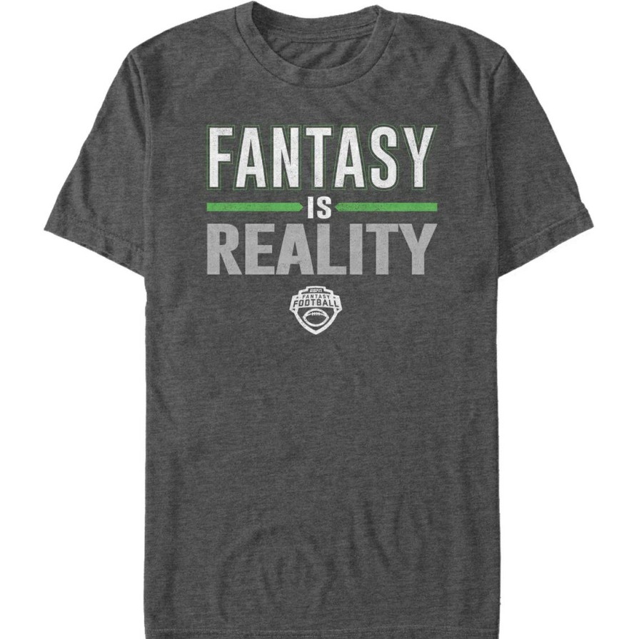 Men'S Clothing * | Best Reviews Of Mad Engine Mens Espn Fantasy Is Reality T-Shirt Char Htr