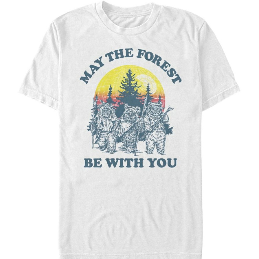 Men'S Clothing * | Cheapest Mad Engine Mens Star Wars Ewok Sunset Redux T-Shirt White