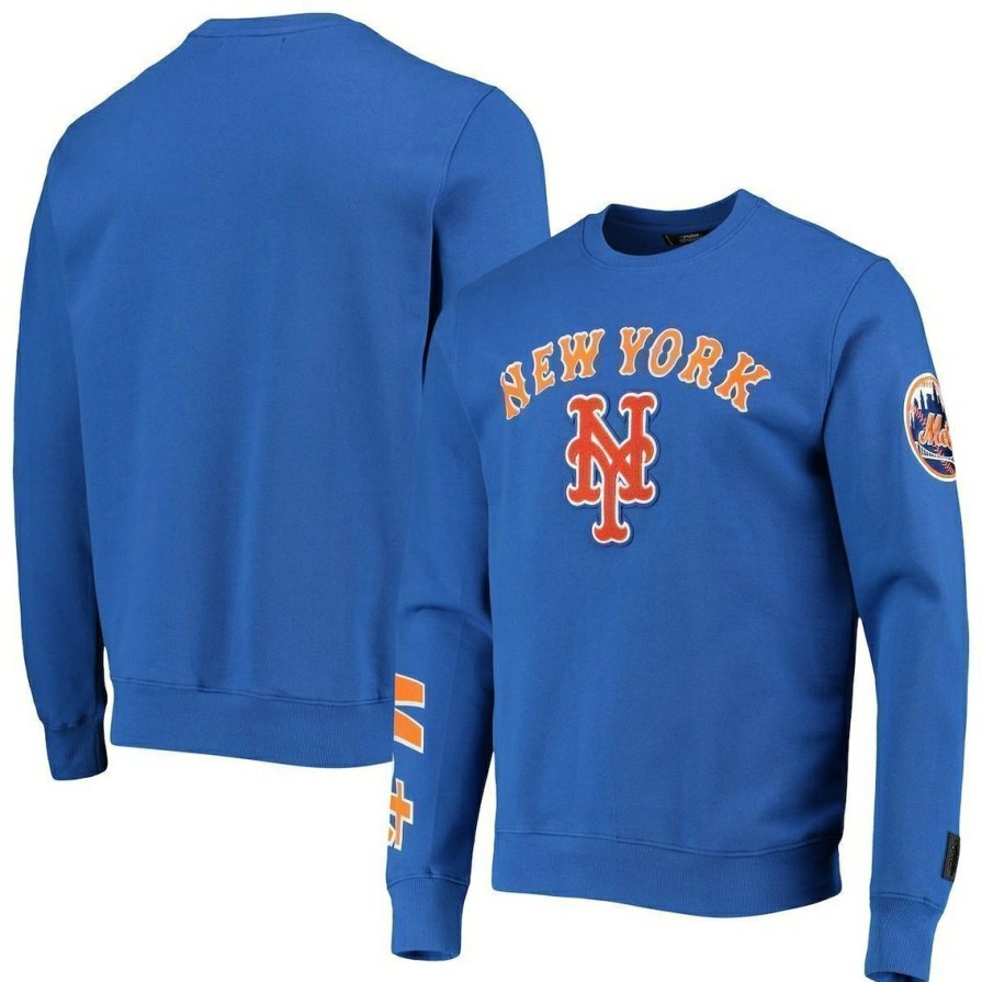 Men'S Clothing * | Flash Sale Men'S Pro Standard New York Mets Stacked Logo Pullover Sweatshirt Royal