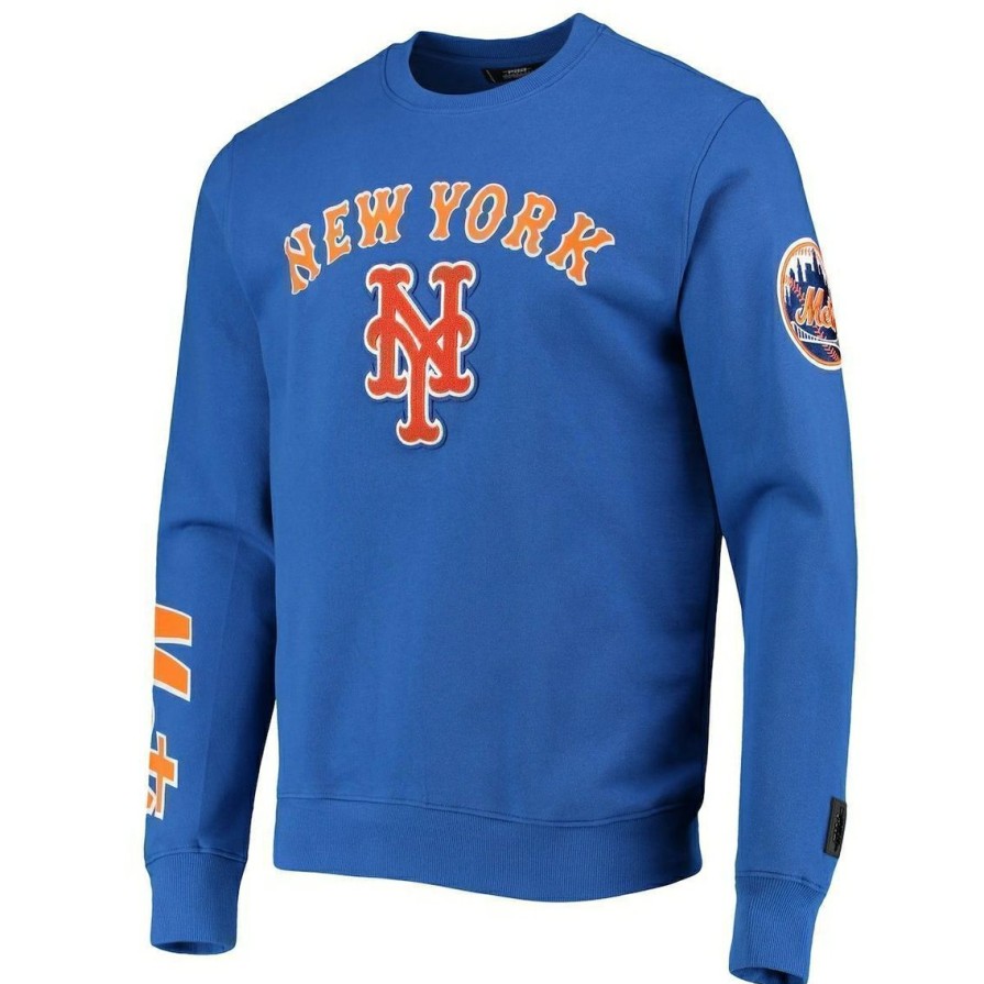 Men'S Clothing * | Flash Sale Men'S Pro Standard New York Mets Stacked Logo Pullover Sweatshirt Royal