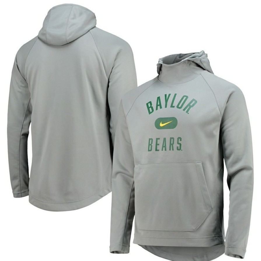 Men'S Clothing * | Coupon Men'S Nike Baylor Bears Spotlight Raglan Pullover Hoodie Charcoal