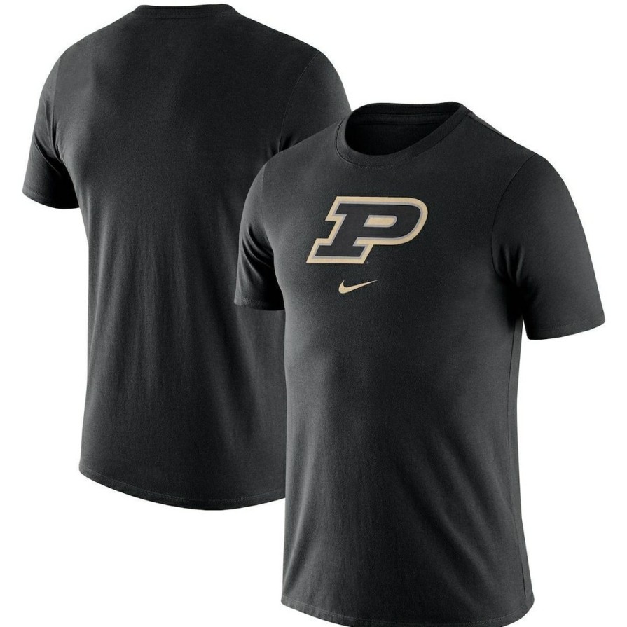 Men'S Clothing * | Budget Men'S Nike Purdue Boilermakers Essential Logo T-Shirt Black