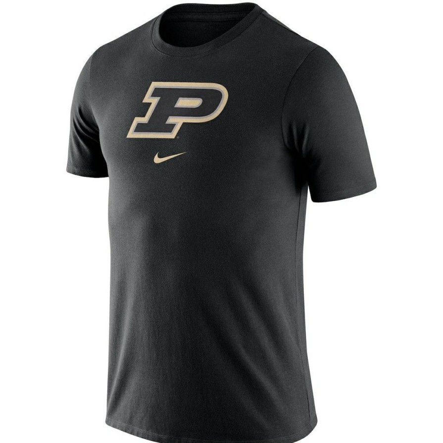 Men'S Clothing * | Budget Men'S Nike Purdue Boilermakers Essential Logo T-Shirt Black