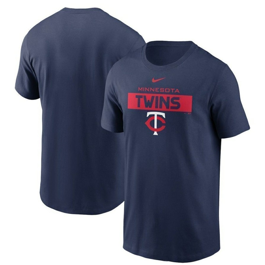 Men'S Clothing * | New Men'S Nike Minnesota Twins Team T-Shirt Navy