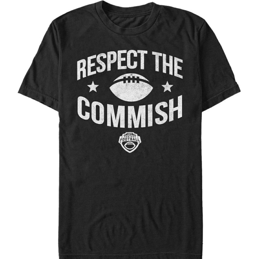 Men'S Clothing * | Discount Mad Engine Mens Espn Respect The Commish T-Shirt Black