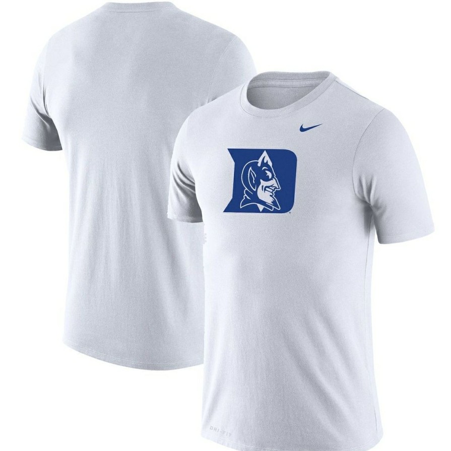 Men'S Clothing * | Buy Men'S Nike Duke Blue Devils School Logo Legend Performance T-Shirt White