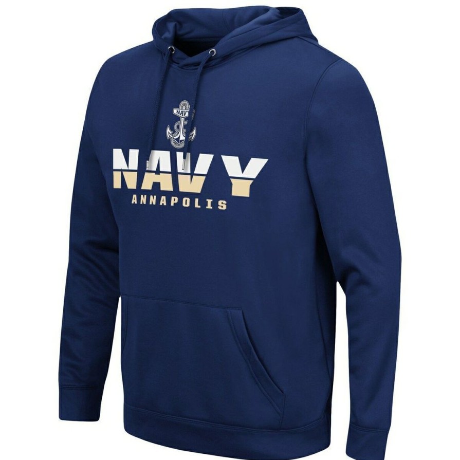 Men'S Clothing * | Best Reviews Of Men'S Colosseum Midshipmen Lantern Pullover Hoodie Navy