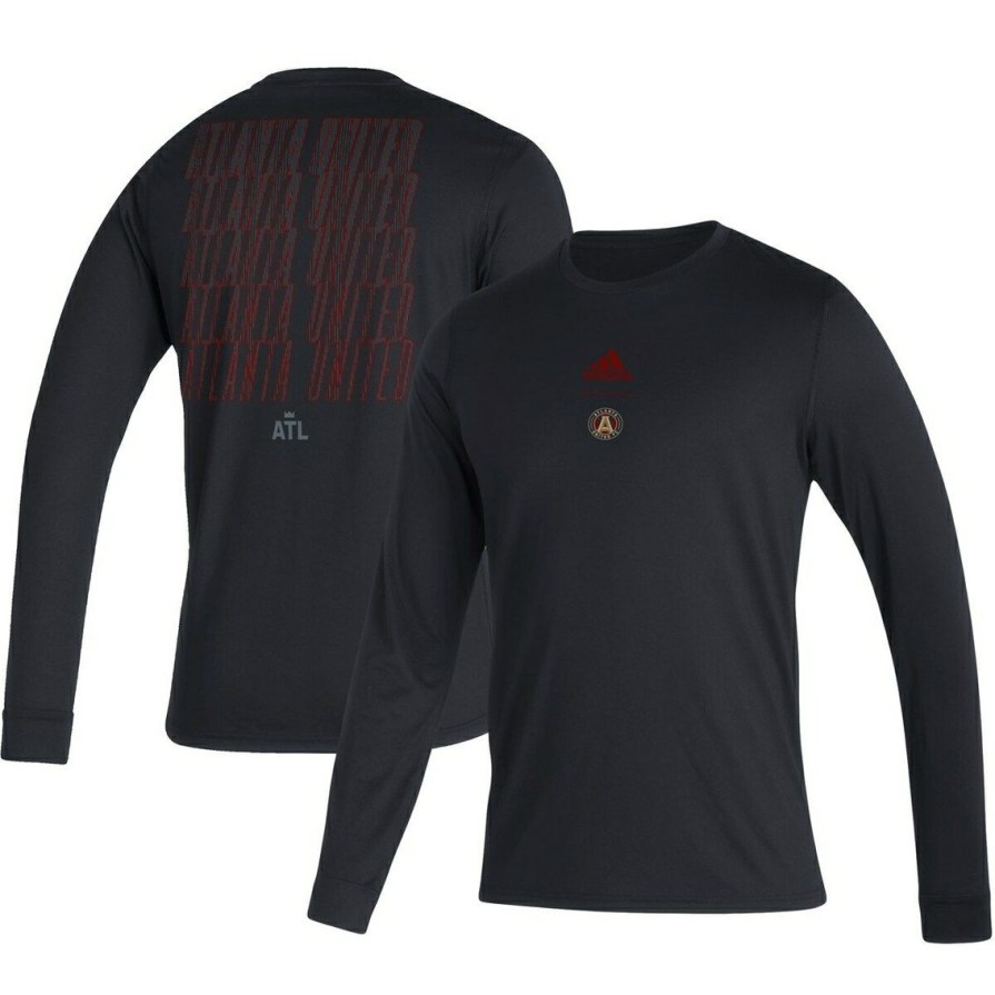 Men'S Clothing * | Coupon Men'S Adidas Atlanta United Fc Club Long Sleeve T-Shirt Black