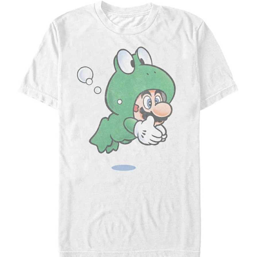 Men'S Clothing * | Discount Mad Engine Mens Nintendo Mario Frog T-Shirt White