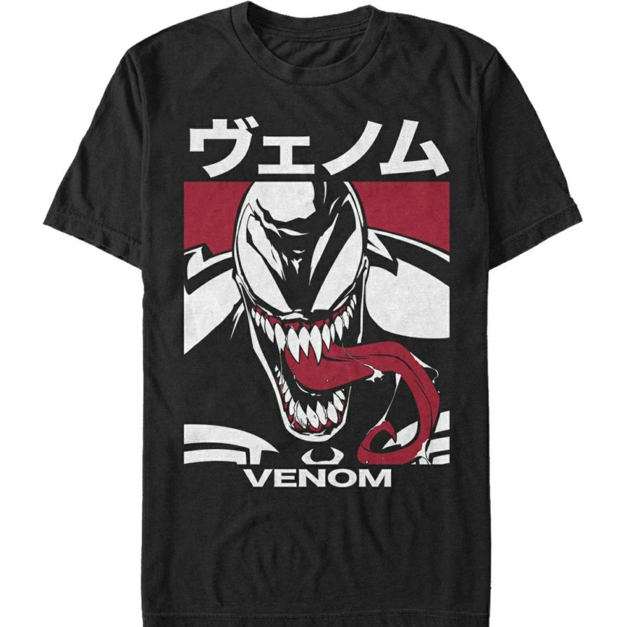 Men'S Clothing * | Outlet Mad Engine Mens Marvel Venom Kanji Block T-Shirt Black