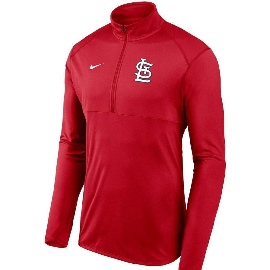 Men'S Clothing * | Wholesale Men'S Nike St. Louis Cardinals Team Logo Element Performance Half-Zip Pullover Jacket Red