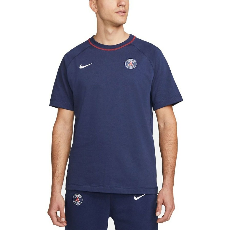 Men'S Clothing * | Cheap Men'S Nike Paris Saint-Germain Travel Raglan T-Shirt Navy