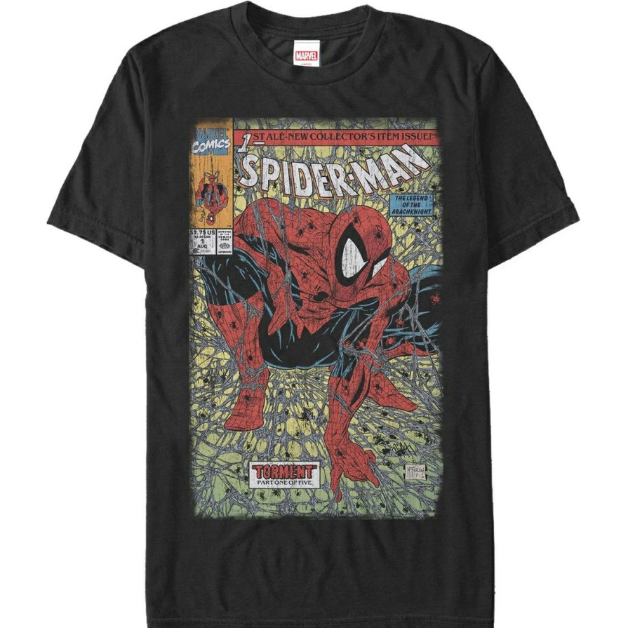 Men'S Clothing * | Best Deal Mad Engine Mens Marvel Spider Torment T-Shirt Black