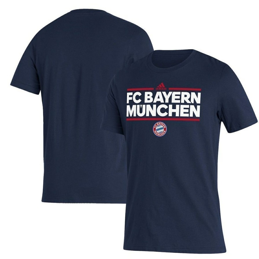 Men'S Clothing * | Deals Men'S Adidas Bayern Munich Lockup T-Shirt Navy