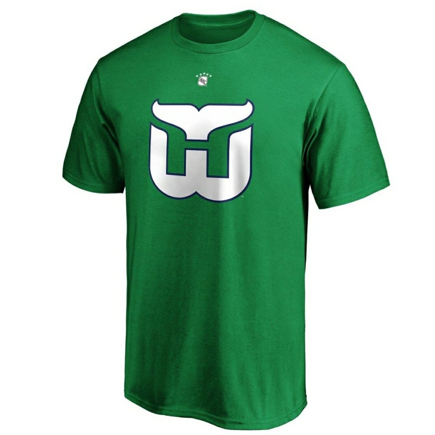 Men'S Clothing * | Brand New Men'S Fanatics Branded Gordie Howe Hartford Whalers Authentic Stack Retired Player Name & Number T-Shirt Green