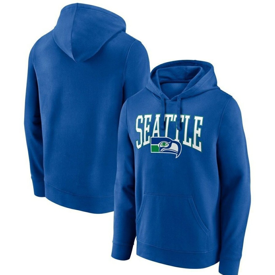 Men'S Clothing * | New Men'S Fanatics Branded Seattle Seahawks Gridiron Classics Campus Standard Pullover Hoodie Royal