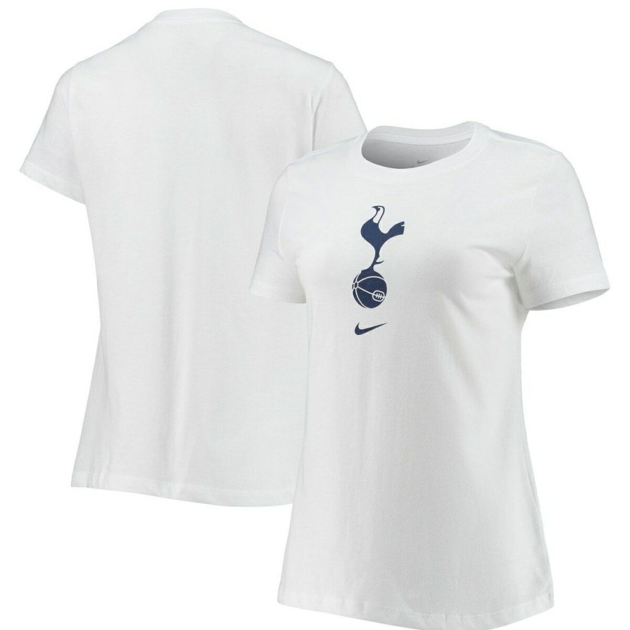 Men'S Clothing * | Best Reviews Of Women'S Nike Tottenham Hotspur Logo Evergreen Crest T-Shirt White