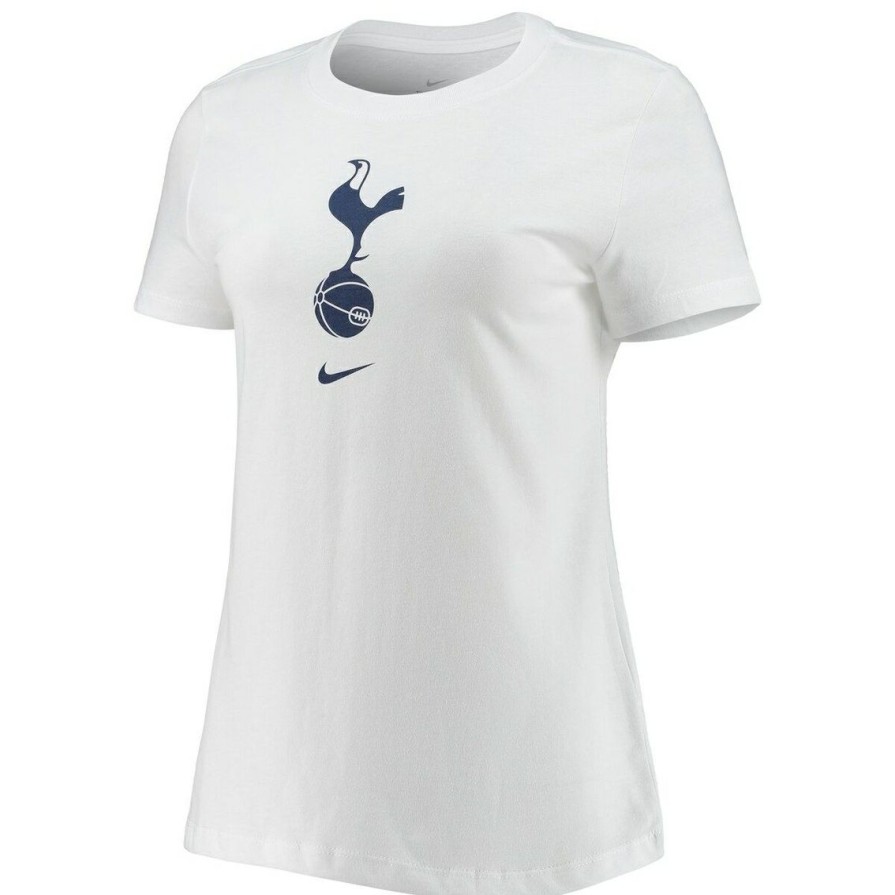 Men'S Clothing * | Best Reviews Of Women'S Nike Tottenham Hotspur Logo Evergreen Crest T-Shirt White