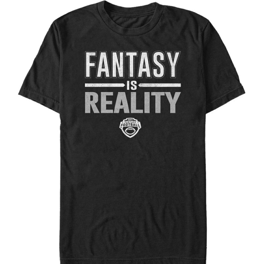 Men'S Clothing * | Top 10 Mad Engine Mens Espn Fantasy Is Reality T-Shirt Black