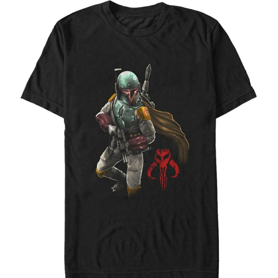 Men'S Clothing * | Outlet Mad Engine Mens Star Wars Mandalorian Warrior T-Shirt Black