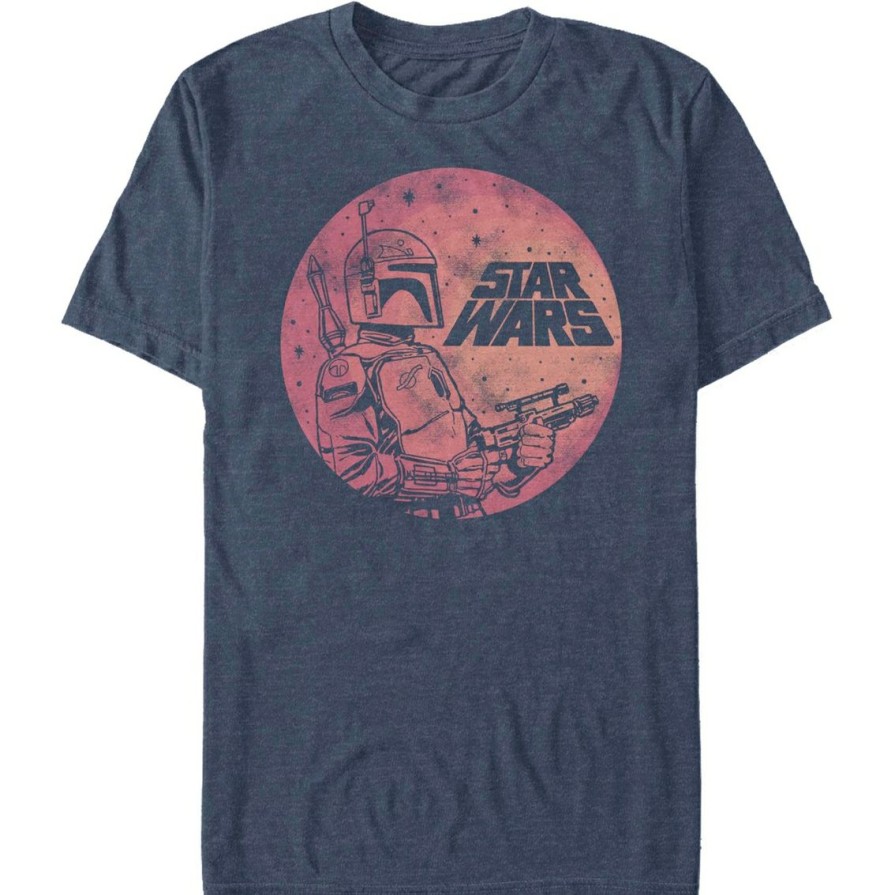 Men'S Clothing * | Budget Mad Engine Mens Star Wars Fett Up T-Shirt Navy Htr