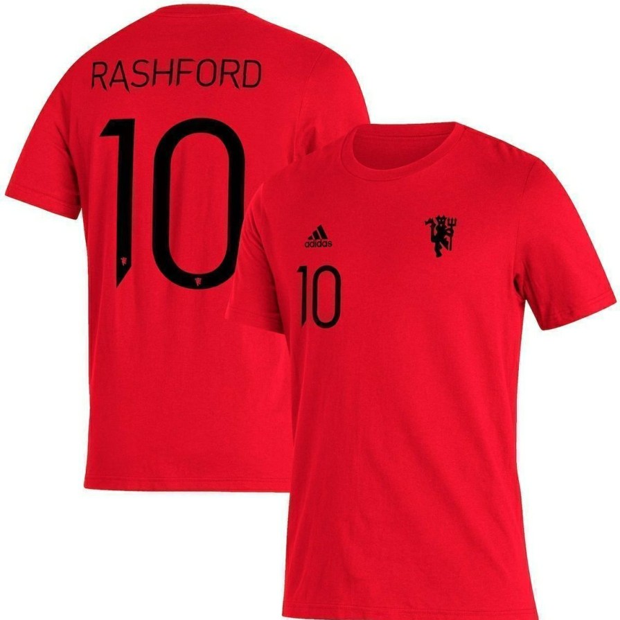 Men'S Clothing * | New Men'S Adidas Marcus Rashford Manchester United Name & Number Amplifier T-Shirt Red