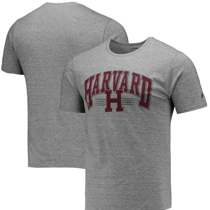 Men'S Clothing * | Best Pirce Men'S League Collegiate Wear Heathered Harvard Crimson Upperclassman Reclaim Recycled Jersey T-Shirt