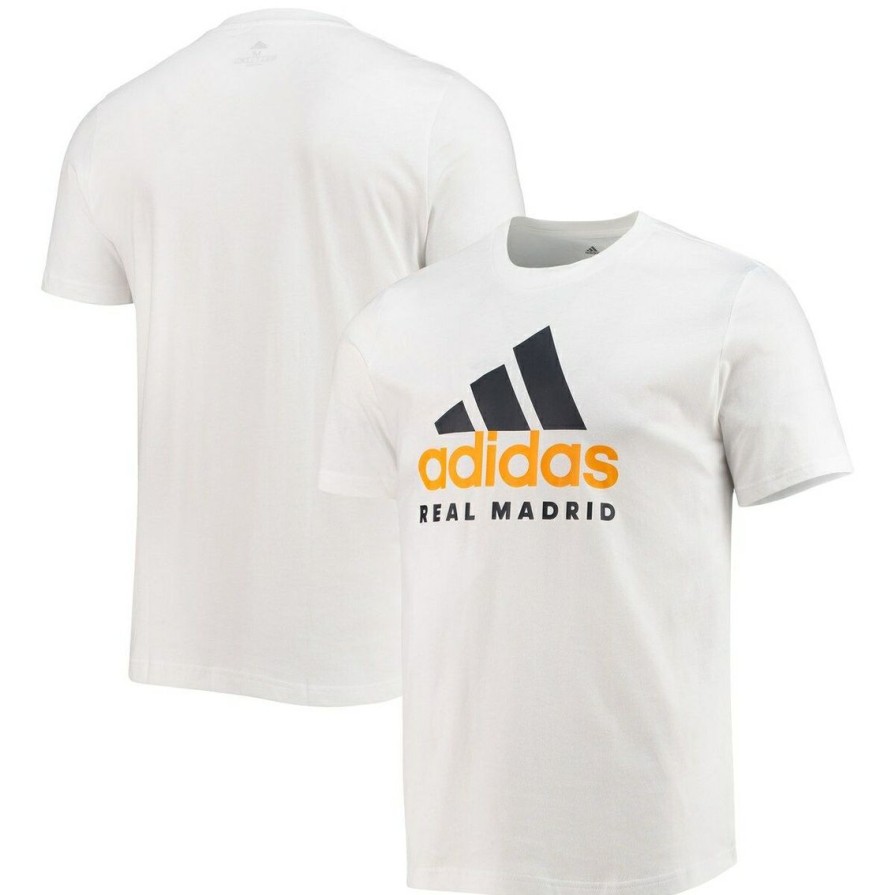 Men'S Clothing * | Discount Men'S Adidas Real Madrid Dna Logo T-Shirt White