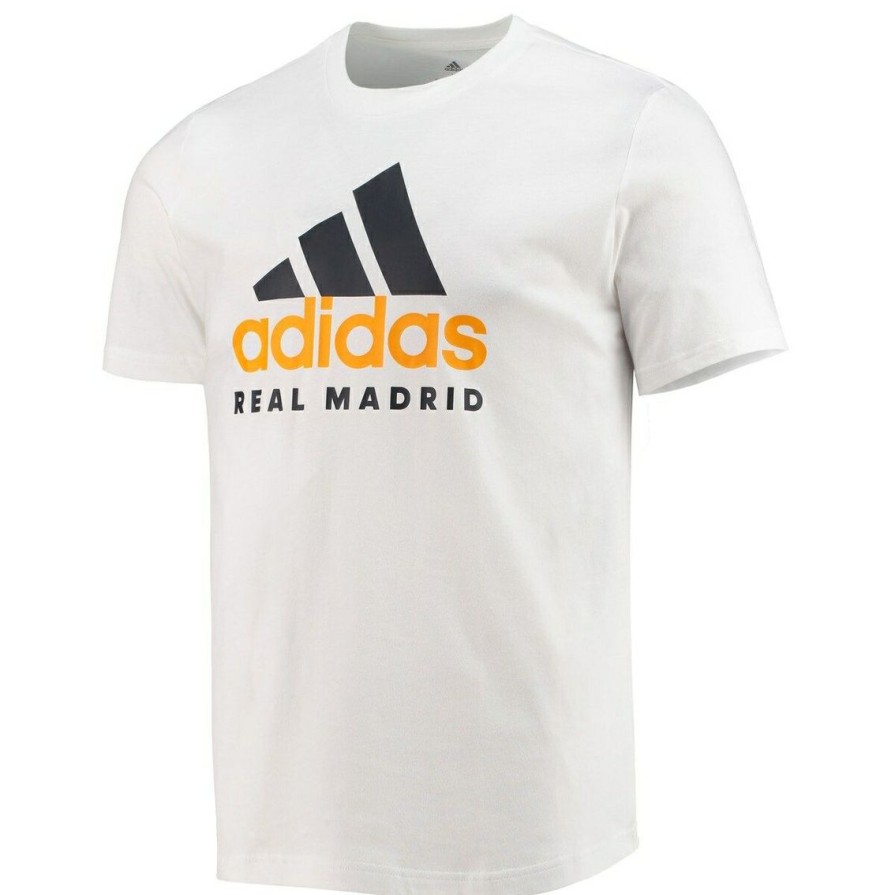 Men'S Clothing * | Discount Men'S Adidas Real Madrid Dna Logo T-Shirt White