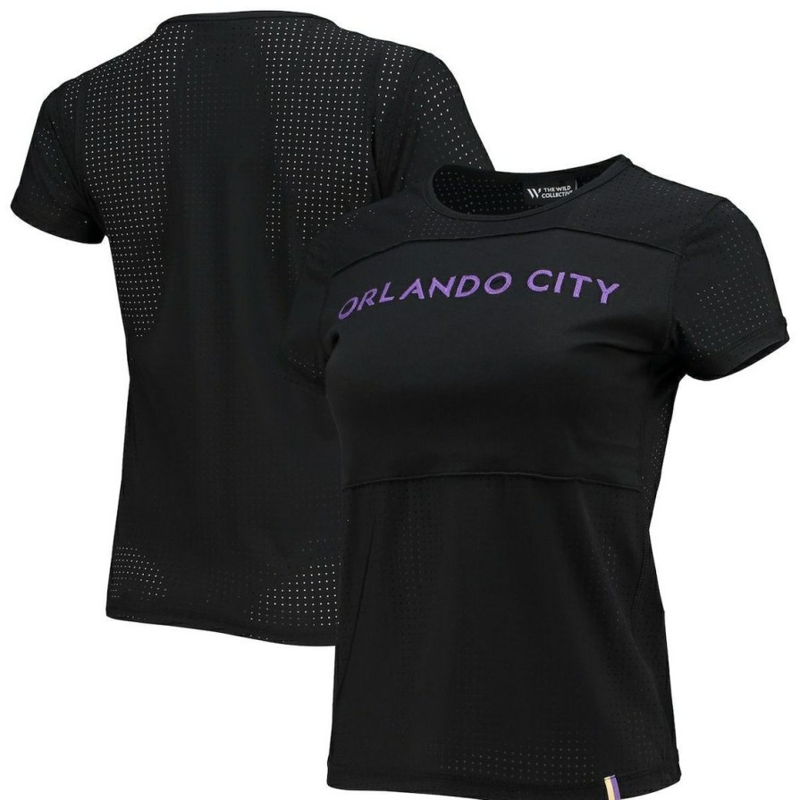 Men'S Clothing * | Outlet Women'S The Wild Collective Orlando City Sc Mesh T-Shirt Black