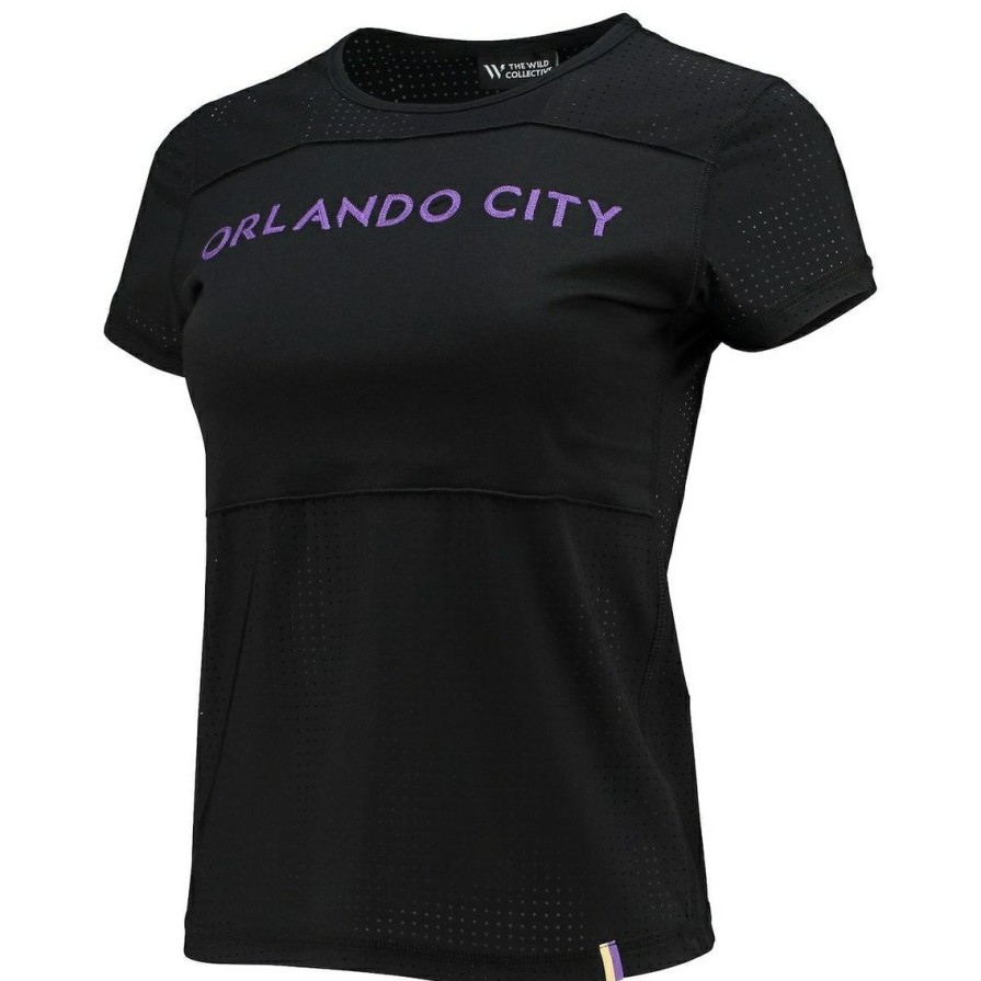 Men'S Clothing * | Outlet Women'S The Wild Collective Orlando City Sc Mesh T-Shirt Black