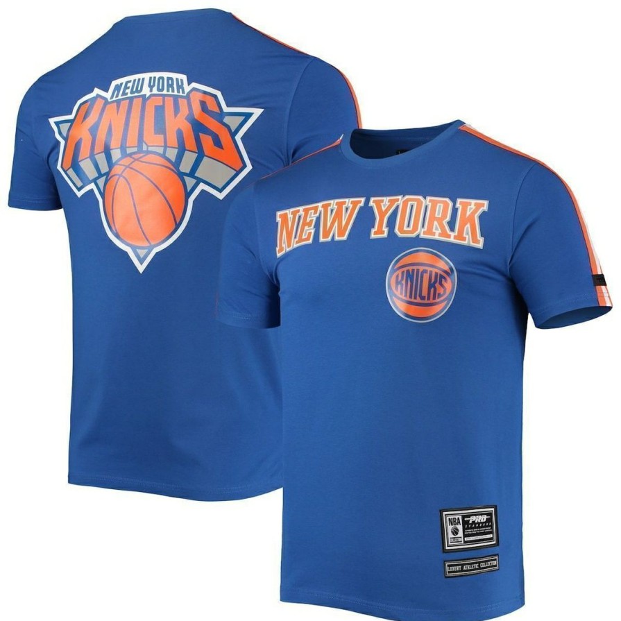 Men'S Clothing * | Best Deal Men'S Pro Standard /Orange New York Knicks Mesh Capsule Taping T-Shirt Blue