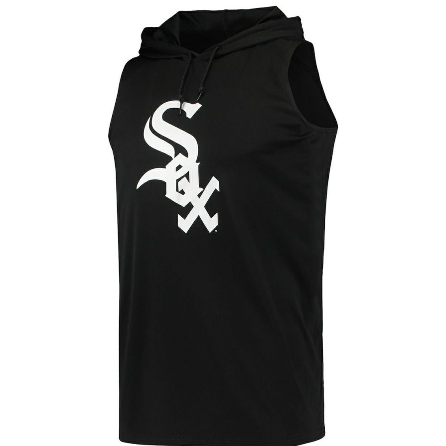 Men'S Clothing * | Best Deal Men'S Stitches Chicago White Sox Sleeveless Pullover Hoodie Black