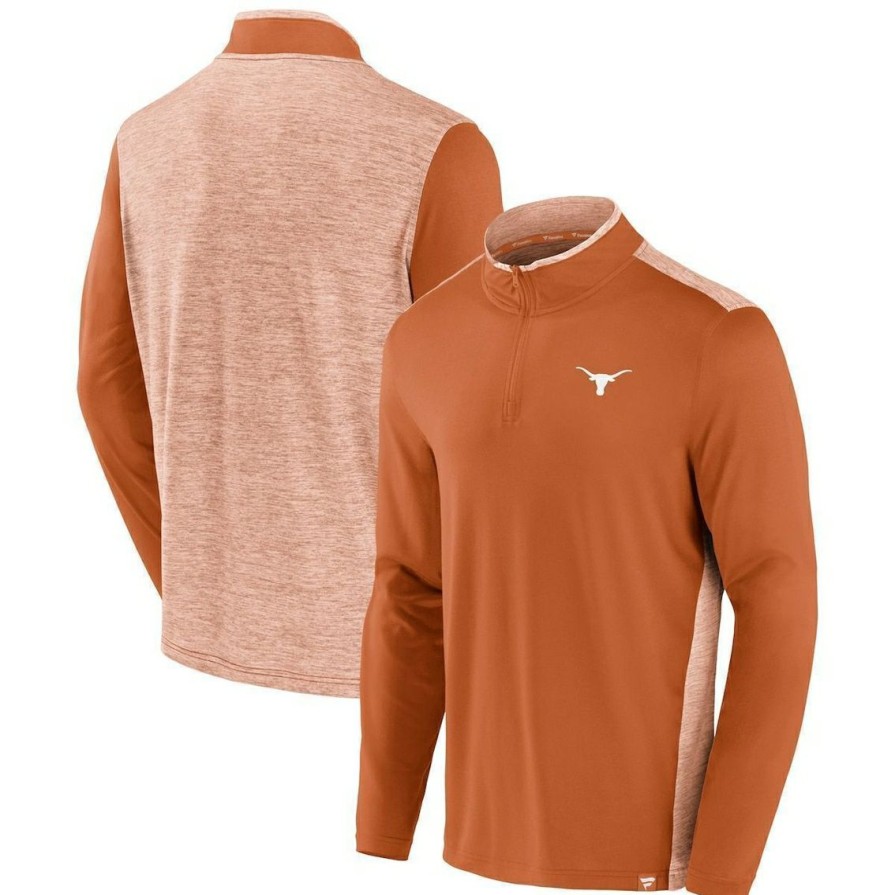 Men'S Clothing * | Hot Sale Men'S Fanatics Branded Texas Texas Longhorns Recharged Quarter-Zip Jacket Orange