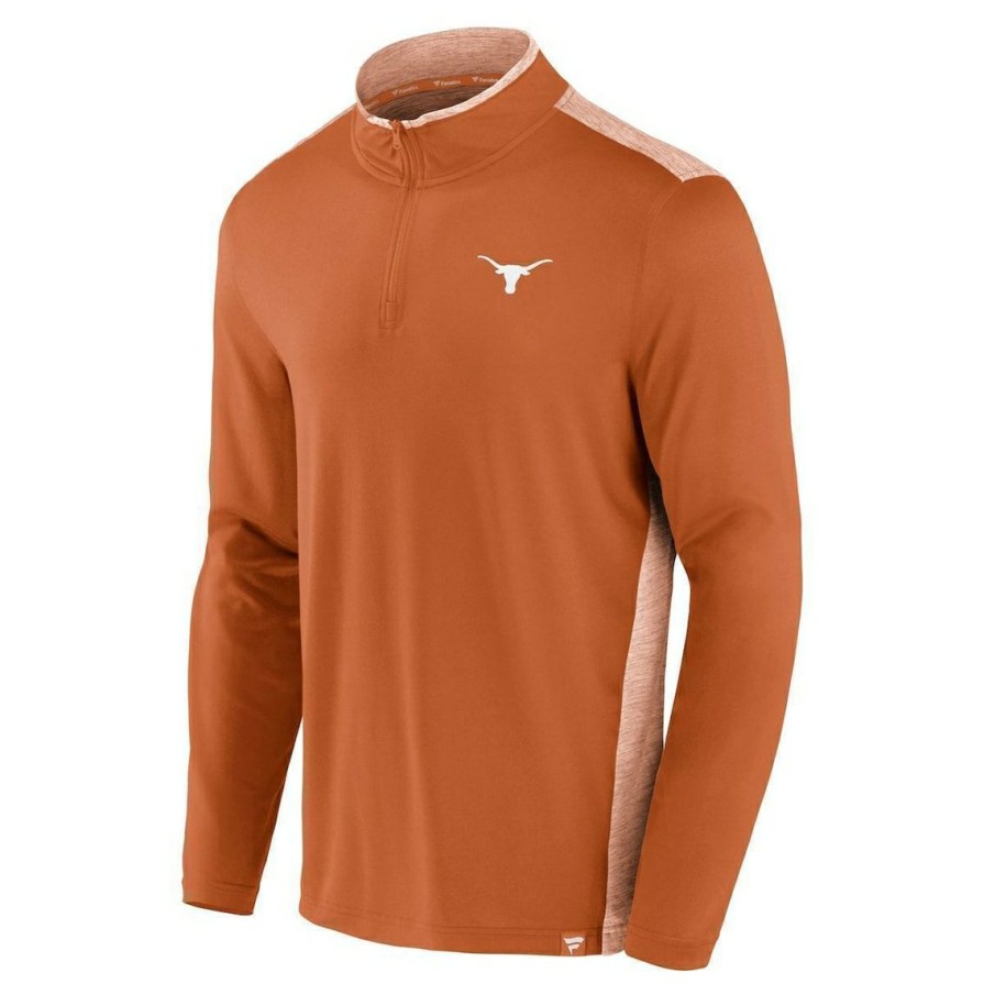 Men'S Clothing * | Hot Sale Men'S Fanatics Branded Texas Texas Longhorns Recharged Quarter-Zip Jacket Orange