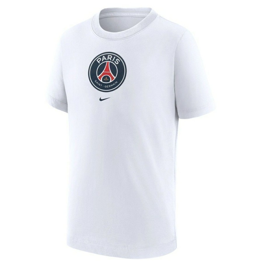 Men'S Clothing * | Discount Youth Nike Paris Saint-Germain Team Crest T-Shirt White