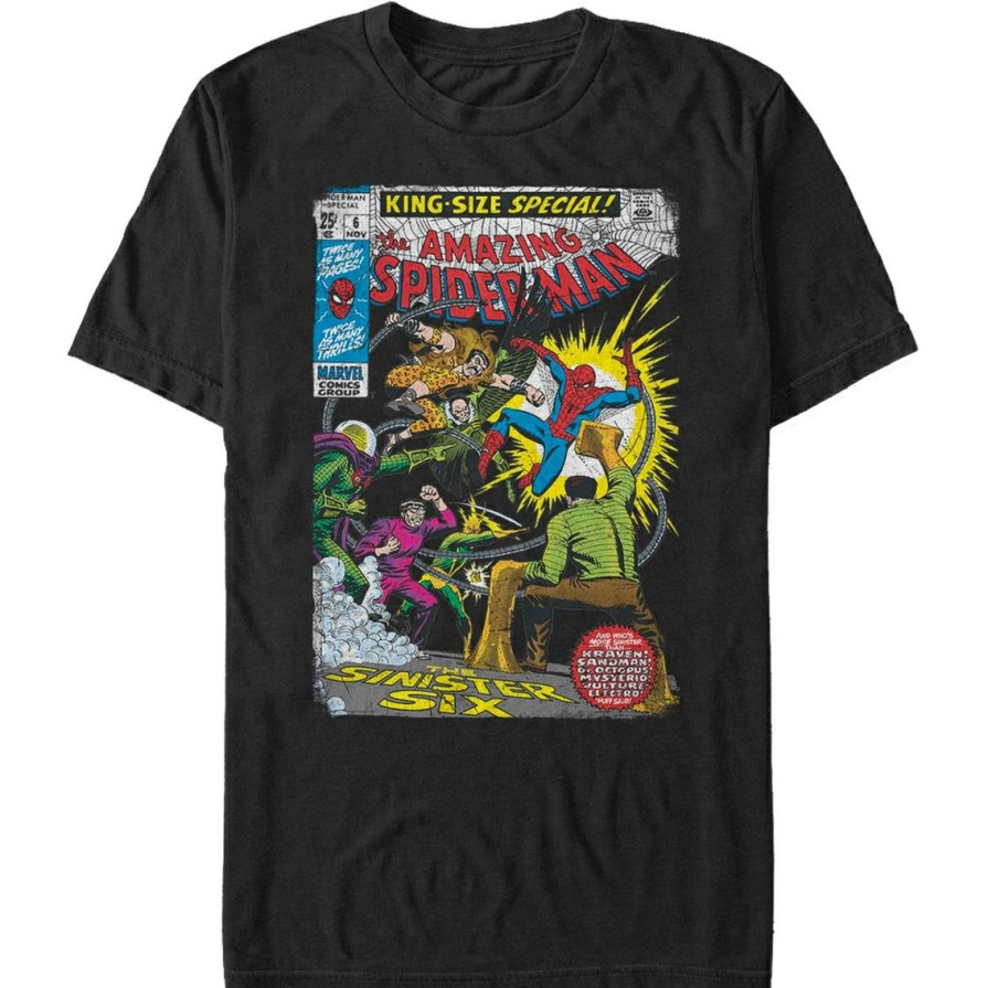 Men'S Clothing * | New Mad Engine Mens Marvel Sinister 6 Comic T-Shirt Black