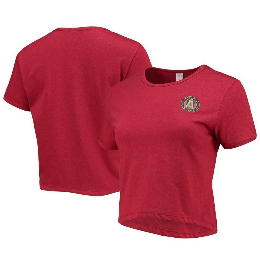 Men'S Clothing * | Top 10 Women'S Zoozatz Crimson United Fc Solid Cropped T-Shirt Red