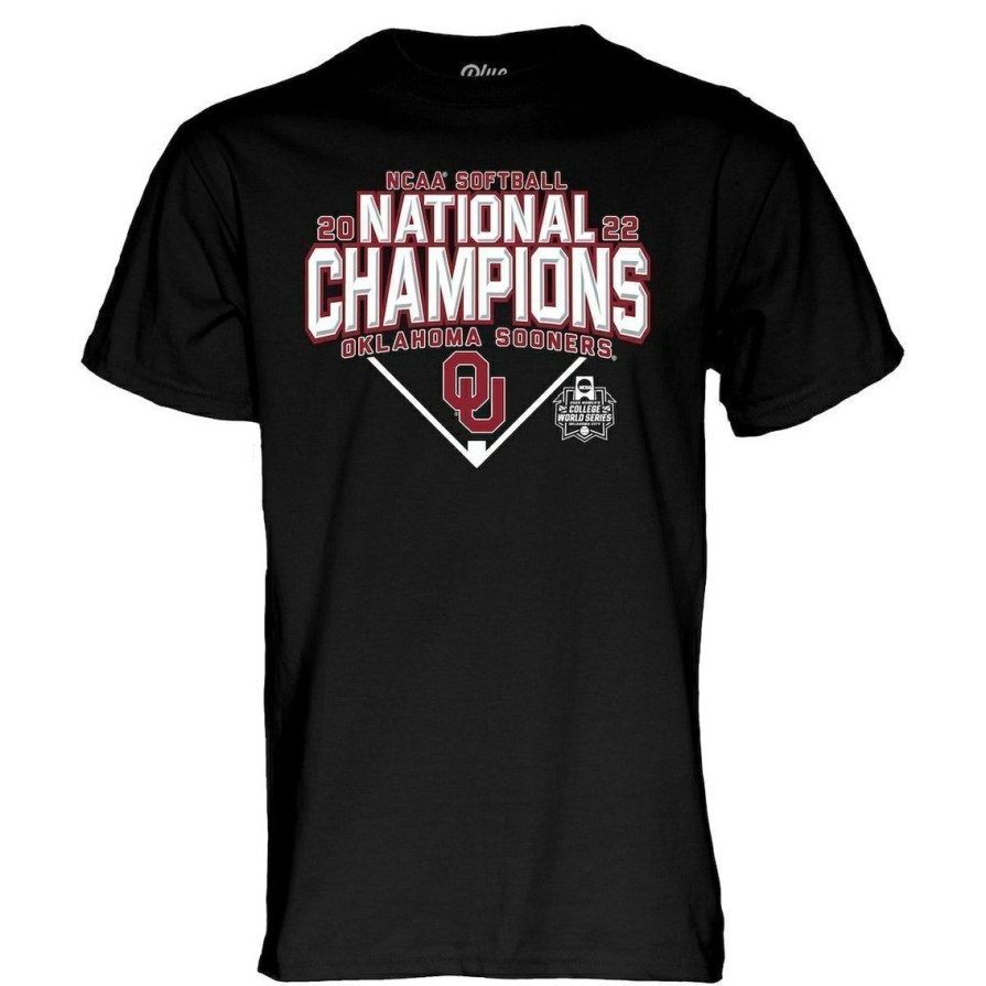 Men'S Clothing * | Best Deal Men'S 84 Black Oklahoma Sooners 2022 Ncaa Softball Women'S College World Series Champions Schedule T-Shirt Blue