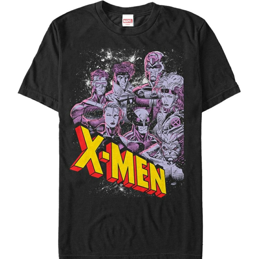 Men'S Clothing * | Hot Sale Mad Engine Mens Marvel Vintage Team T-Shirt Black