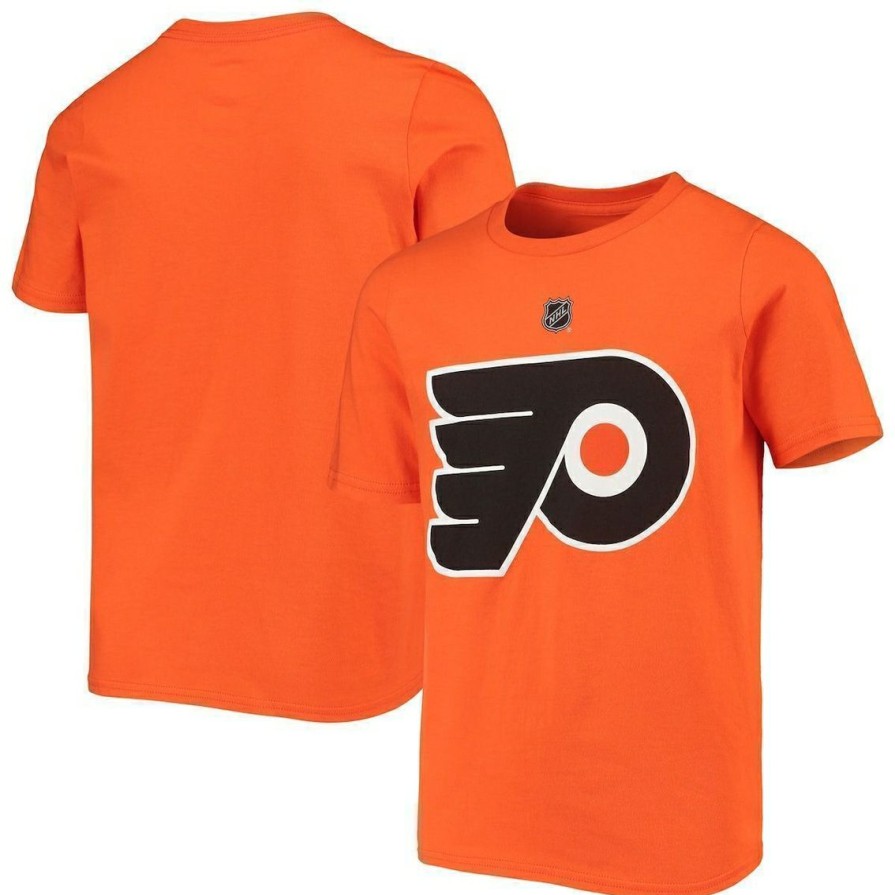 Men'S Clothing * | Wholesale Outerstuff Youth Philadelphia Flyers Primary Logo T-Shirt Orange