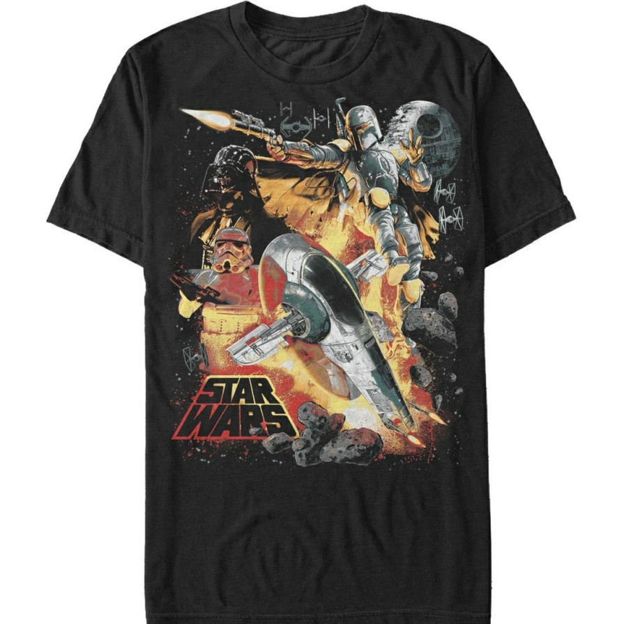 Men'S Clothing * | Budget Mad Engine Mens Star Wars Force Hunter T-Shirt Black