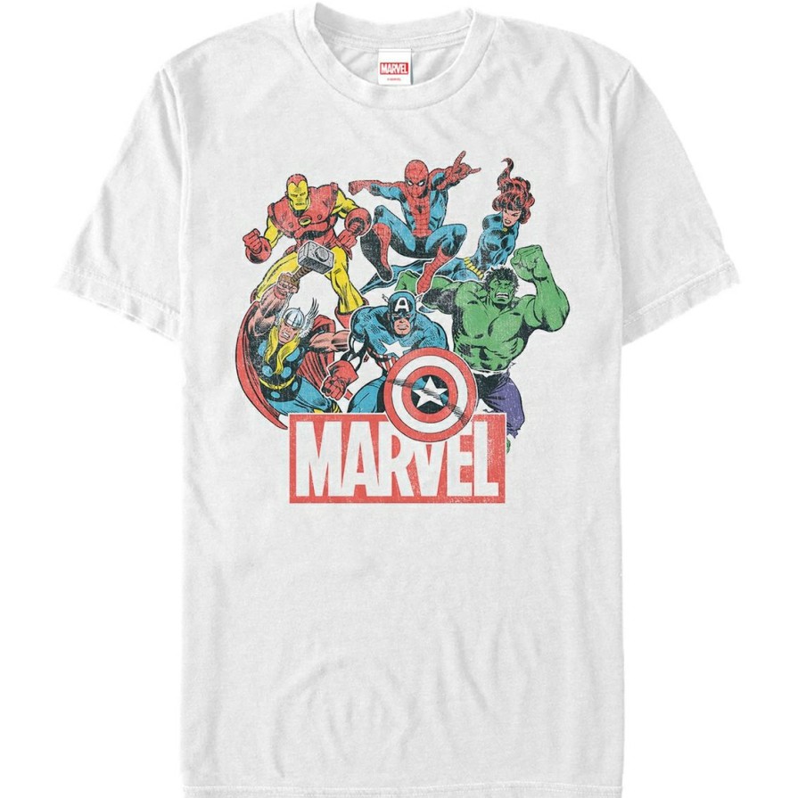 Men'S Clothing * | Budget Mad Engine Mens Marvel Heroes Of Today T-Shirt White