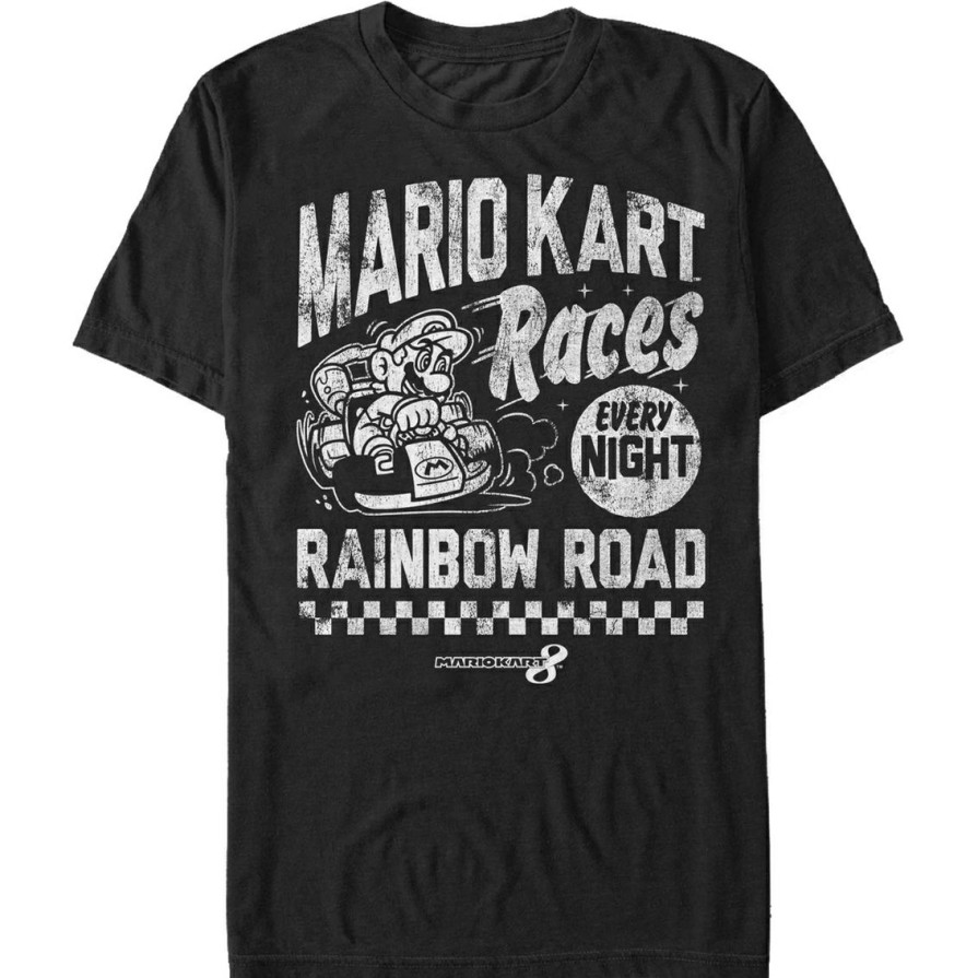 Men'S Clothing * | Best Reviews Of Mad Engine Mens Nintendo Race Nights T-Shirt Black