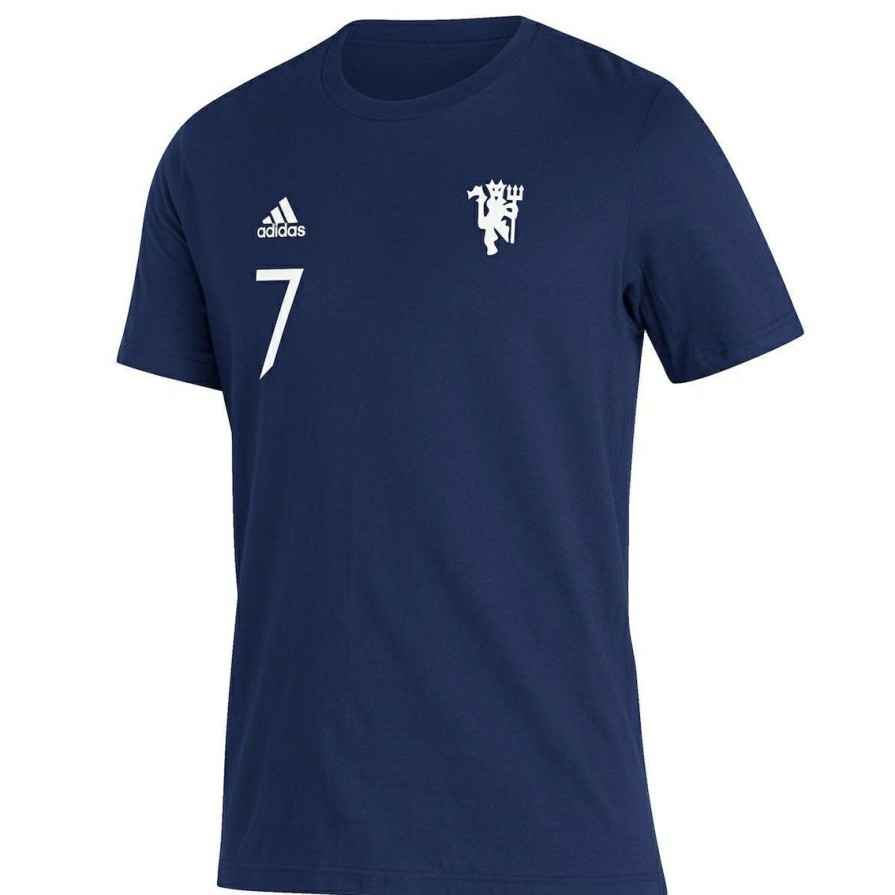 Men'S Clothing * | Hot Sale Men'S Adidas Cristiano Ronaldo Manchester United Name & Number Amplifier T-Shirt Navy