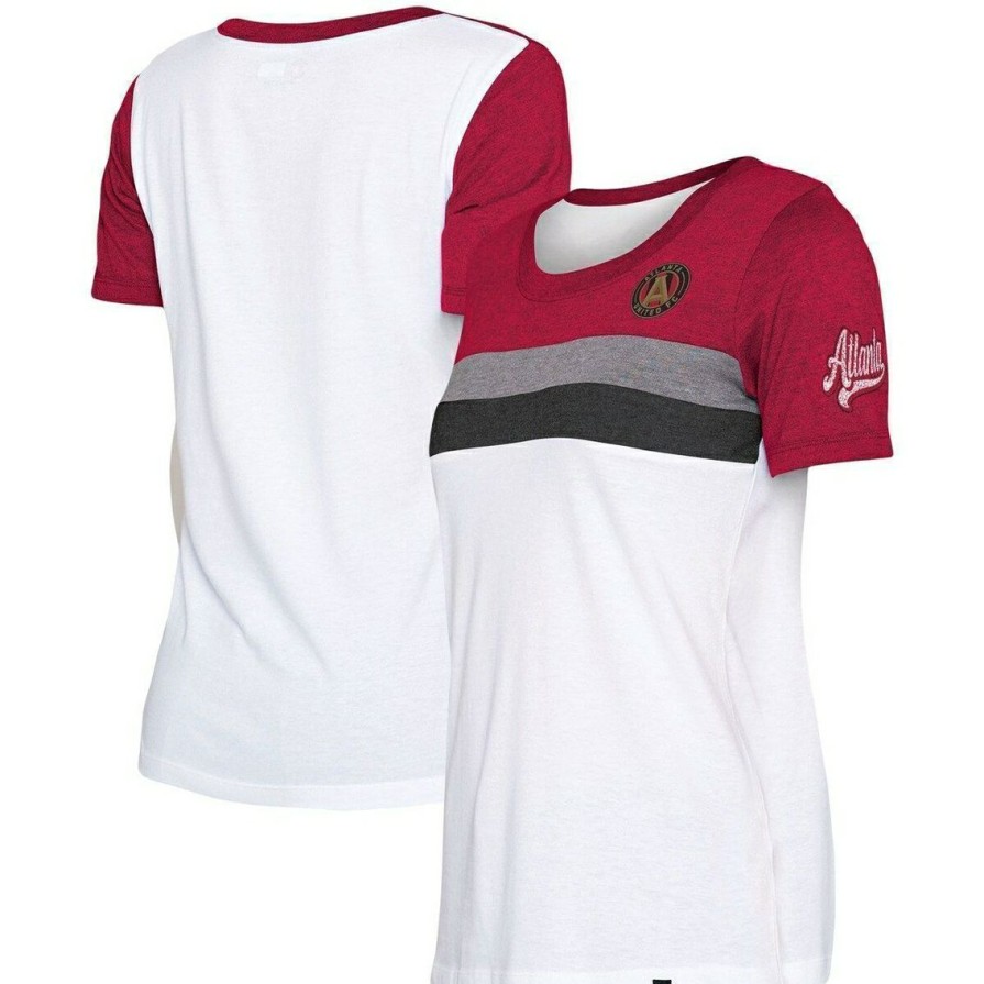 Men'S Clothing * | New Women'S 5Th & Ocean By New Era Atlanta United Fc Team T-Shirt White