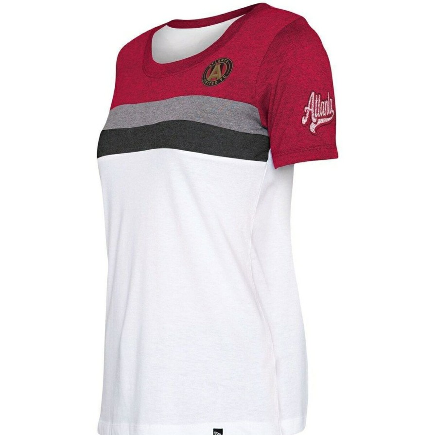 Men'S Clothing * | New Women'S 5Th & Ocean By New Era Atlanta United Fc Team T-Shirt White