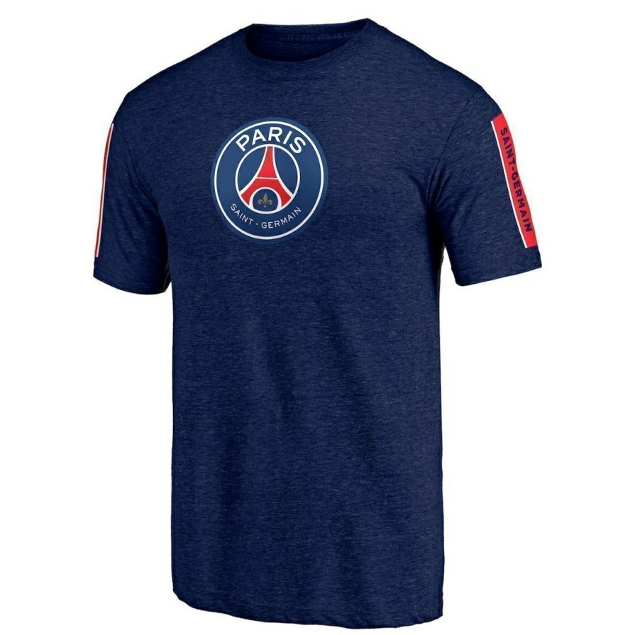 Men'S Clothing * | Top 10 Men'S Fanatics Branded Heathered Navy Paris Saint-Germain Symbol Tri-Blend T-Shirt Heather Navy