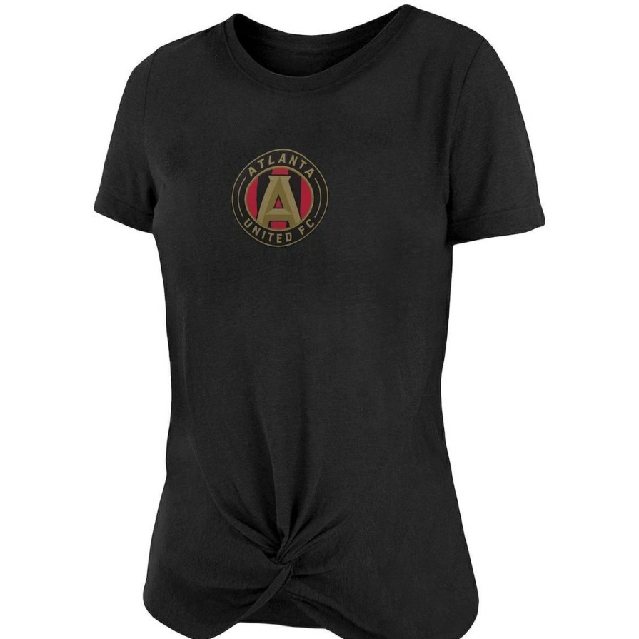 Men'S Clothing * | Coupon Women'S 5Th & Ocean By New Era Atlanta United Fc Front Twist T-Shirt Black